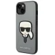 Karl Lagerfeld Saffiano Karl\'s Head Patch dėklas iPhone 14 telefonui, sidabrinis
