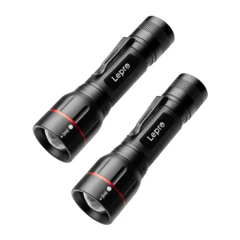 LED Flashlight Set LEPRO OPR120028-2, 300 lm, 2-Pack, Black