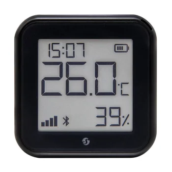 Išmanusis temperatūros ir drėgmės jutiklis Shelly H&T Gen3, juodas
