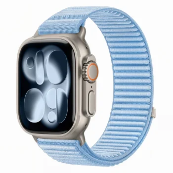 Tech-Protect NylonLoop strap for Apple Watch 44/45/46/49 mm, light blue