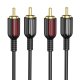 Borofone 2 RCA - 2 RCA garso laidas (1,5 m), juodas