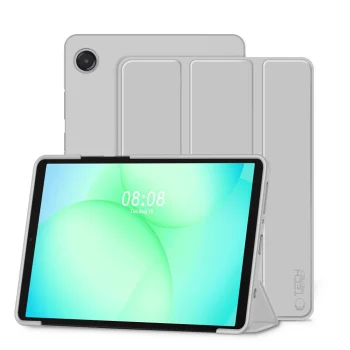 TechProtect SmartCase atverčiamasis planšetinio kompiuterio dėklas Samsung Galaxy Tab A9 / A11 8.7, pilkas