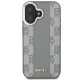DKNY Leather Checkered Mono Pattern MagSafe dėklas iPhone 16 telefonui, smėlio spalvos