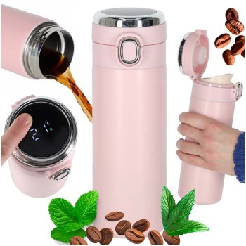 Thermal Mug with LED Temperature Display 350ml, Pink