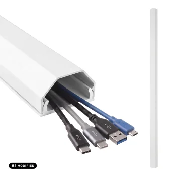 Aliuminis kabelių maskavimo kanalas Maclean MCTV-897 W, 33x18x750 mm, baltas