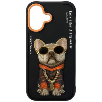 Nimmy Glasses Cool Dog dėklas, skirtas iPhone 17, juodas