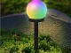 Sodo saulės energijos LED šviestuvai-rutuliai RGB 10 cm, 4 vnt.
