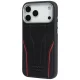 Audi R8 Genuine Leather MagSafe dėklas iPhone 17 Pro Max, juodas/raudonas