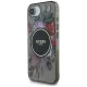 Guess IML Flowers MagSafe dėklas iPhone 16e telefonui – juodas