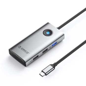 Orico PW11-5P 5-in-1 USB-C habas HDMI 4K PD 60W, pilkas