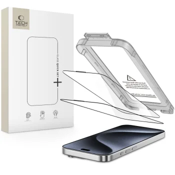 Tech-Protect Quick Set+ 2-pack tempered glass iPhone 15 Pro Max - black