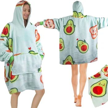 Šiltas džemperis-antklodė Oversize Avocado, XXL