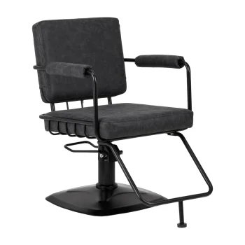 Gabbiano Katania Loft Old Leather Hairdressing Chair Black