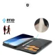 Dux Ducis Hivo atverčiamasis odinis dėklas iPhone 16 Pro su RFID, juodas