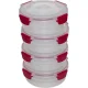 Joseph Joseph Nest Lock 4 dalių apvalių maisto indelių rinkinys 1 l, raudonas