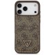 Guess 4G Nauble Card Triangle dėklas iPhone 17 Pro Max, rudas