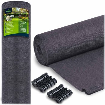 Plonos 454200 šešėlinis tinklas tvorai 1.5x25m, 110g/m² su 50 spaustukų, pilkas