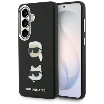 Karl Lagerfeld Saffiano Double Heads Metal Case for Samsung Galaxy S26 - Black