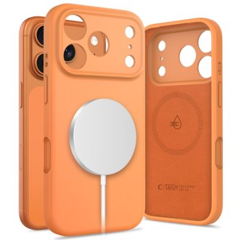 Tech-Protect Silicone MagSafe dėklas, skirtas iPhone 17 Pro - Orange