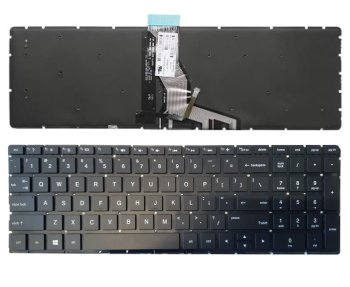 HP 250 G6, 255 G6, 15-BS klaviatūra su apšvietimu (US), juoda