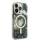 Guess Jungle MagSafe dėklas ir įkroviklis iPhone 14 Pro, žalias