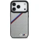 BMW M Tricolor Metal Logo MagSafe dėklas telefonui iPhone 17 Pro, pilkas