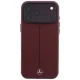 Mercedes Leather Semi Wrap Iconic Line MagSafe dėklas telefonui iPhone 18 Pro / 17 Pro, bordo