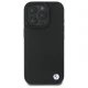 BMW dėklas iPhone 16 Pro telefonui Sign Leather Diamond Metal Logo MagSafe, juodas