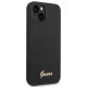 Guess Silicone Vintage Gold Logo dėklas, skirtas iPhone 14 Plus, juodas