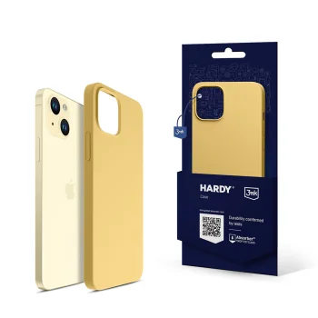 Dėklas „3mk Hardy Silicone MagCase“, skirtas „iPhone 15 Plus“, geltonas