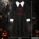Wednesday Addams vaikiškas kostiumas - suknelė, 115–125 cm