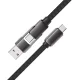 Laidas Acefast C13-04 USB-C – USB-A / USB-C 480Mb/s 3A 1.2m, juodas