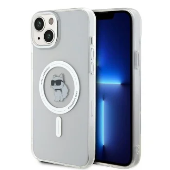 Karl Lagerfeld dėklas iPhone 15 Plus telefonui IML Choupette MagSafe, skaidrus