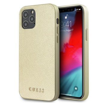 Guess iPhone 12 Pro Max dėklas Iridescent, auksinis
