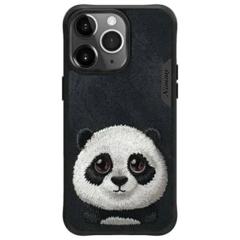 Nimmy Big Eyed Pet 2.0 Panda Case for iPhone 15 Pro, Black