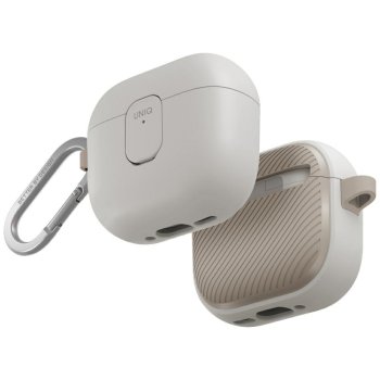Uniq Clyde Lock dėklas, skirtas Apple AirPods 4, smėlio spalvos