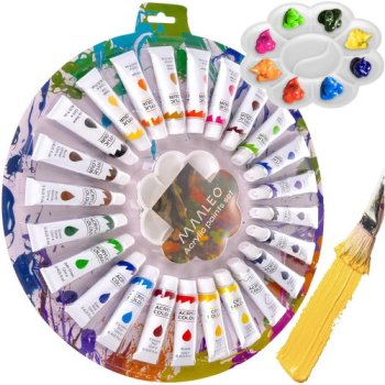 Maaleo Acrylic Paint Set 24 x 12 ml with Palette