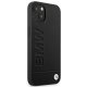 BMW Leather Stamp dėklas iPhone 14 Plus telefonui, juodas