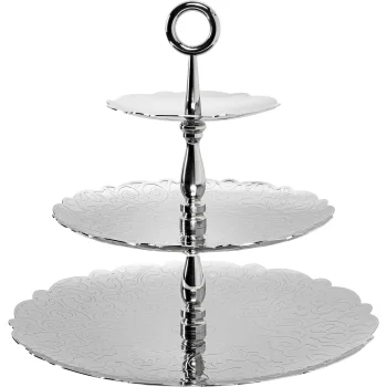Alessi Dressed MW52/3 3 aukštų etažerė, 35 x 31 cm, sidabrinė