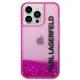 Karl Lagerfeld Liquid Glitter Elong Case for iPhone 14 Pro Max, Pink