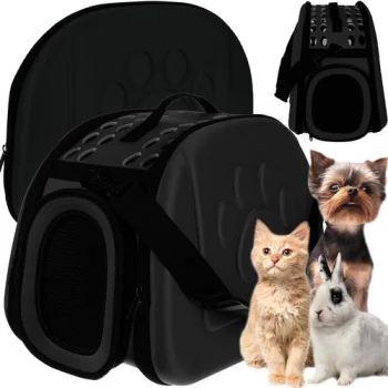 Purlov Foldable Pet Carrier Bag, Black