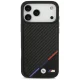 BMW M Carbon Tricolor Line MagSafe dėklas iPhone 17 Pro Max, juodas