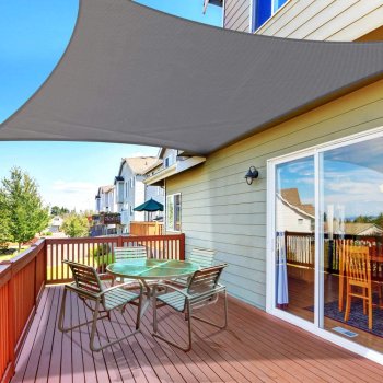 Awning sail sun and rain shade 3.6x3.6 m, gray