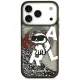 Karl Lagerfeld dėklas iPhone 17 Pro telefonui Liquid Glitter Choupette MagSafe, juodas