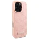 Karl Lagerfeld iPhone 16 Pro dėklas Leather Monogram Metal Logo, rožinis