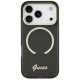 Guess IML Script Metal MagSafe dėklas iPhone 17 Pro telefonui, Juodas