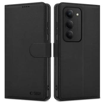 Tech-Protect Wallet atverčiamasis dėklas Xiaomi Redmi 15 4G / 5G, juodas