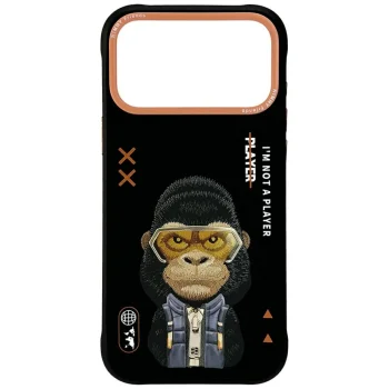 Nimmy Cool&Cute 2.0 Gorilla dėklas, skirtas iPhone 17 Pro, juodas