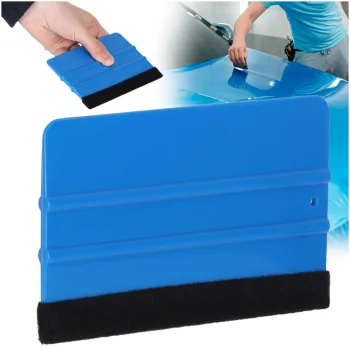 Large Squeegee with Felt Edge for Vinyl Wrap, Decals, Tint, 12.5x8 cm, Blue