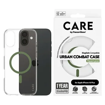 PanzerGlass iPhone 16 Plus Case CARE Flagship MagSafe, Green